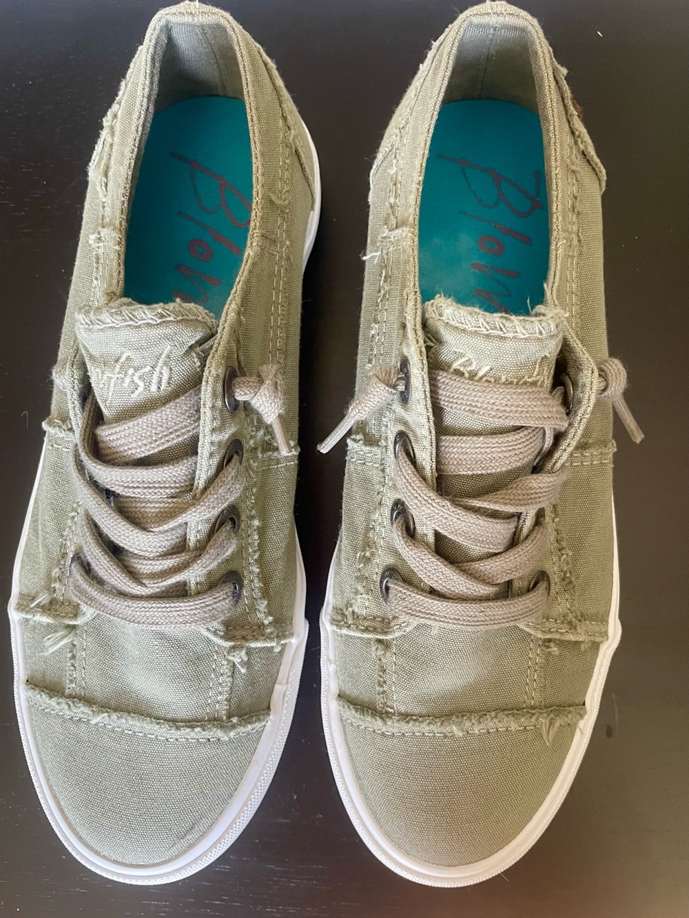 Blowfish Malibu Olive Canvas Lace-Up Sneakers - Picture 2 of 6